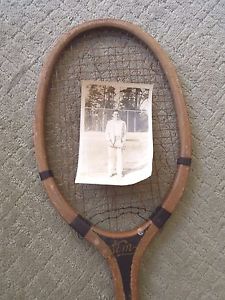Antique vim Wooden Tennis Racquet c.1930's & photo