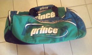 PRE-OWNED LARGE PRINCE PRO TOUR TRAVEL TENNIS  BAG HOLDS 9 ++   RACQUETS EASILY