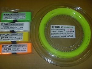 RKEP Ti-70 reel 200m bright GREEN badminton racket racquet string 0.70mm + grip