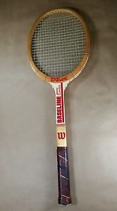 Vintage Wooden WILSON JIMMY CONNORS BASELINE Tennis Racquet Racket SHIPS FREE