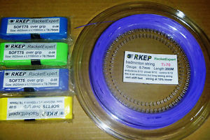 RKEP Ti-70 reel 200m PURPLE badminton racket racquet string 0.70mm + 4 grips