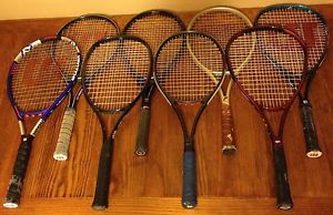 8 Tennis Racquets Wholesale Lot Rackets Wilson Volki Pro Kennex Fox Donnay 4 3/8