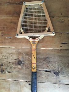 Spalding Ashley Cooper  Vtg Tennis Racquet CUSTOM w/ vtg  Wood Press