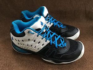 Ektelon Racquetball Shoes Mid Black /White / Blue Men's size 11.5 U.S. Excellent