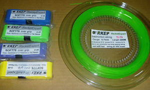 RKEP Ti-70 reel 200m GREEN badminton racket racquet string 0.70mm + 4 grips