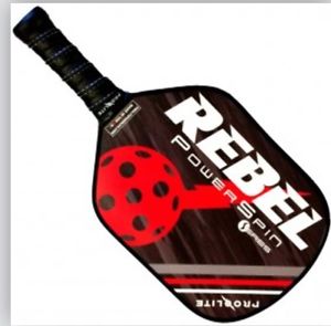 Pro-Lite Rebel PowerSpin Pickleball Paddle Black/ Red------Brand New Model!!!