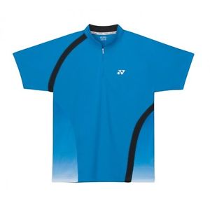 Polo yonex zippé bleu noir blanc badminton tennis