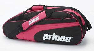 Prince Club Collection 6-Pack Pink/Black Tennis Racket/Raquet Bag New with Tags