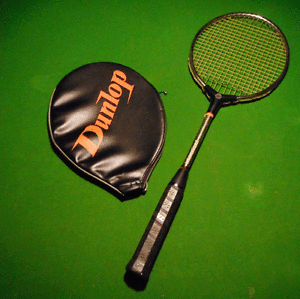 VINTAGE DUNLOP INTERNATIONAL TENNIS RACKET WITH ORIGINAL RACQUET COVER