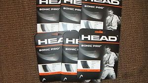 Head Sonic Pro Edge Tennis String Monofilament Grey 16g 40ft 6 Packs