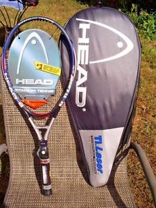 Head Ti Lazer Titanium Tennis Racquet 4 1/4-1/2  with Original Padded Cover