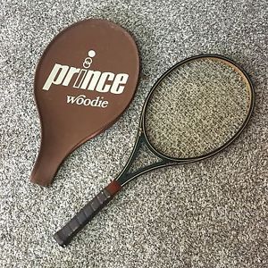 Vintage Prince Woodie Graphite & Wood Tennis Racquet  4 5/8 w/ Original Cover