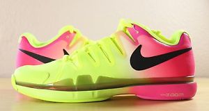 Nike Court Zoom 9.5 Vapor Tour Volt Pink Federer Tennis Shoes 631458-706 sz 9.5
