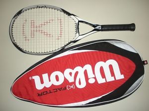 WILSON K-FACTOR K-THREE OS 115  K-3 TENNIS RACQUET 4 3/8  27.5" (NEW STRINGS)