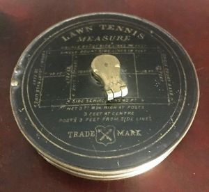 Superb Lawn Tennis Brass Court Tape Measure A.W. Gamage - 87 Feet Long - c.1880