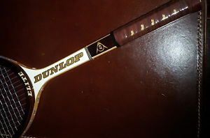VINTAGE 60s DUNLOP WOOD TENNIS RACQUET Leather Grip 4 1/2 NEW OLD STOCK nos mint