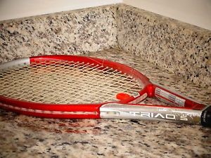 Wilson Triad 5 98 Sq Inch Head Tennis Racquet-4 3/8 Grip Racket Red