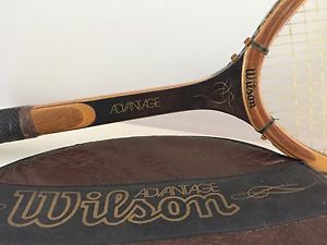 Vintage Wilson Advantage Tennis Racquet Strata Bow Wood Racket Sporting Goods