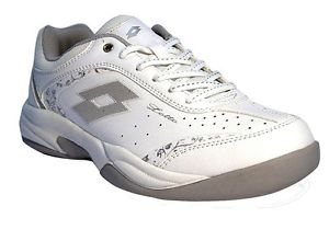 Lotto Mujer Tenis Zapatillas para pista TRIBUNAL Logo VIII W blanco / plata