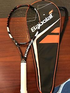 New Babolat Play Pure Drive 4 1/2 Grip Strung With Babolat RPM Blast String.