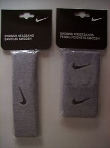 Nike Headband Wristband Athletic Sport Team Mens Grey Sz 1 Size Misc Unisex NIP