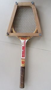 Vintage Wooden WILSON JIMMY CONNORS BASELINE Tennis Racquet Racket with CLAMP