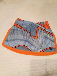 Nike Dry Fit Women's Tennis Skirt Orange Blue White Wavy Stripe Size Extra Small