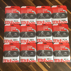 12 sets of Wilson Synthetic Gut Extreme Octane 16g Tennis String BLACK