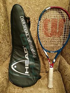 Wilson US Open Blue/White/Red Tennis Racquet 4 1/2 L4 with case