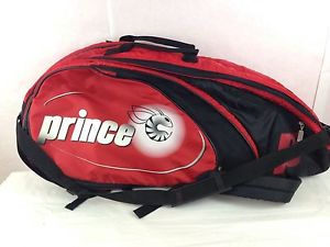 Prince Double Tennis Racket Bag Red Black Backpack Straps