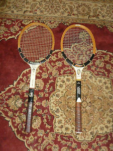 Vintage Don Budge Picture Series Viscount Popular wooden tennis Racquet & EXTRA