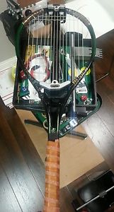 PRINCE TRIPLE THREAT GRAPHITE MIDSIZE RACQUET 4 3/8, Strung NXT 16 Hybrid @60LBS