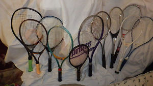 Vintage Metal Tennis & Squash Racquets, Lot Of 11 Various Makers As Pic