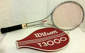 Vintage Wilson T3000 Steel Tennis Racquet Light 4.5 with Cover USA