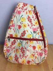 MSRP $84+ GLOVE IT!   "POPPY" Padded Tennis Backpack Carrier/Bag-Floral