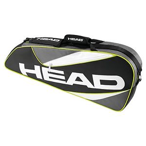 HEAD Elite 3R Tennis Bag Black/White/Green Racquet  storage