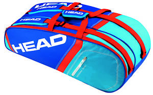 HEAD Core Combi 6 racquet racket tennis bag - Blue / Red  - Dealer Warranty