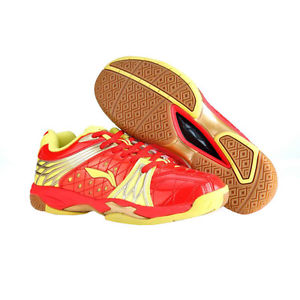 Li-Ning AYZH043-3 Titan Plus Badminton Shoes (Red/Yellow/Gold)