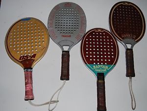 LOT OF 4 MARCRAFT PADDLE BALL RACQUETS-DOUG RUSSELL-MARC 2,3 & BANTAM