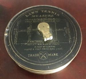 Superb Lawn Tennis Brass Court Tape Measure A.W. Gamage - 87 Feet c. early 1900s