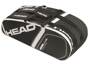 HEAD Core Combi 6 racquet racket tennis bag - Black - Dealer Warranty - Reg $45