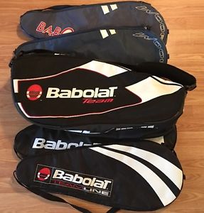 Babolat Team 3 Pack Tennis Racket Shoulder Bag Black Red White With 4 Covers