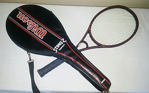 VINTAGE WILSON STING 2 MIDSIZE GRAPHITE Tennis Racket 4 5/8 Grip Size w/Cover