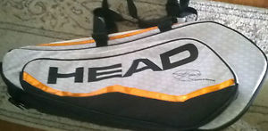 GOLD/WHITE/BLACK HEAD TENNIS BAG - NOVAK DJOKOVIC LARGE MULTI POCKET BAG
