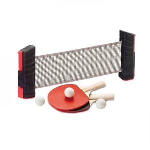 CDTS Ensemble Poteaux et Filet Extensible de Ping-Pong + 2 Raquettes et Balles