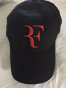 ** RARE Roger Federer Nike Black and Red Cap Hat RF **