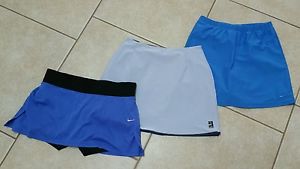 Lot of 3 Women's Nike Dri-Fit Tennis Running Skirt/Skort/Shorts SZ S