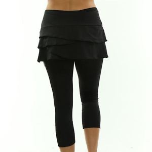 LUCKY IN LOVE WOMEN'S TENNIS SCALLOP CAPRI SKORT CB11 BLACK XS, S, MEDIUM NWT