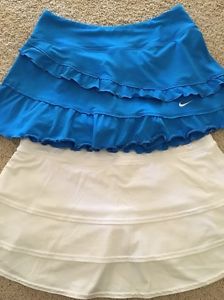 Lot Of 2 Tennis Skort White/Caribbean Blue Athleta +Nike Sz XS
