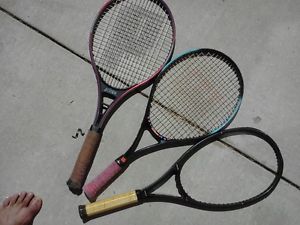 PRINCE CLASSIC  110 ALUMINUM 4 3/8 & HEAD TXD Lot of 3 rackets
